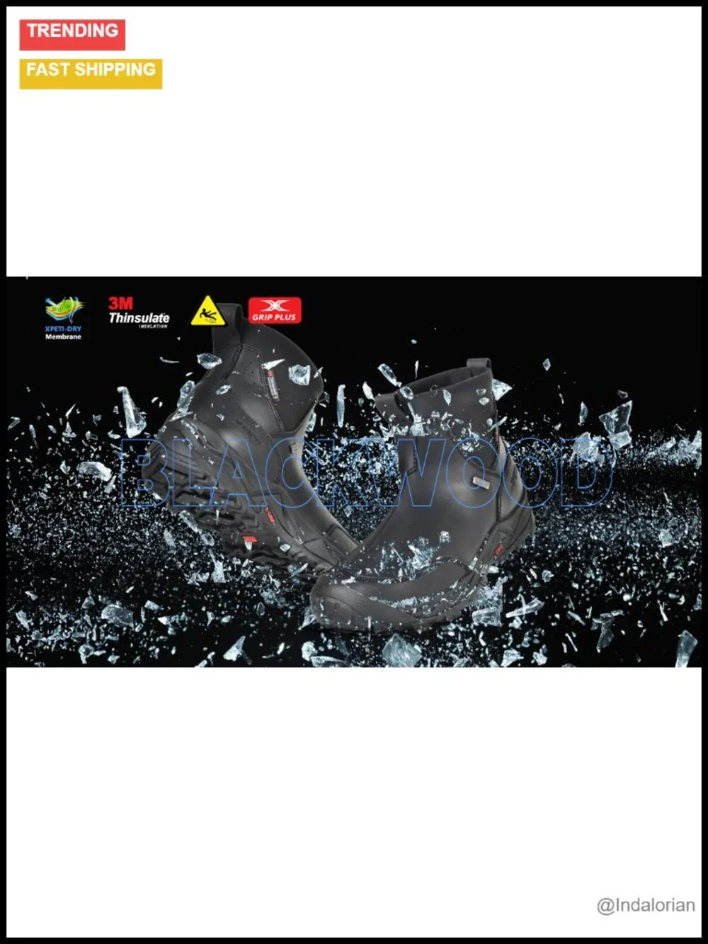 Men's Waterproof Leather Chelsea Winter Boots with 200g Thinsulate, ICE-GRIP